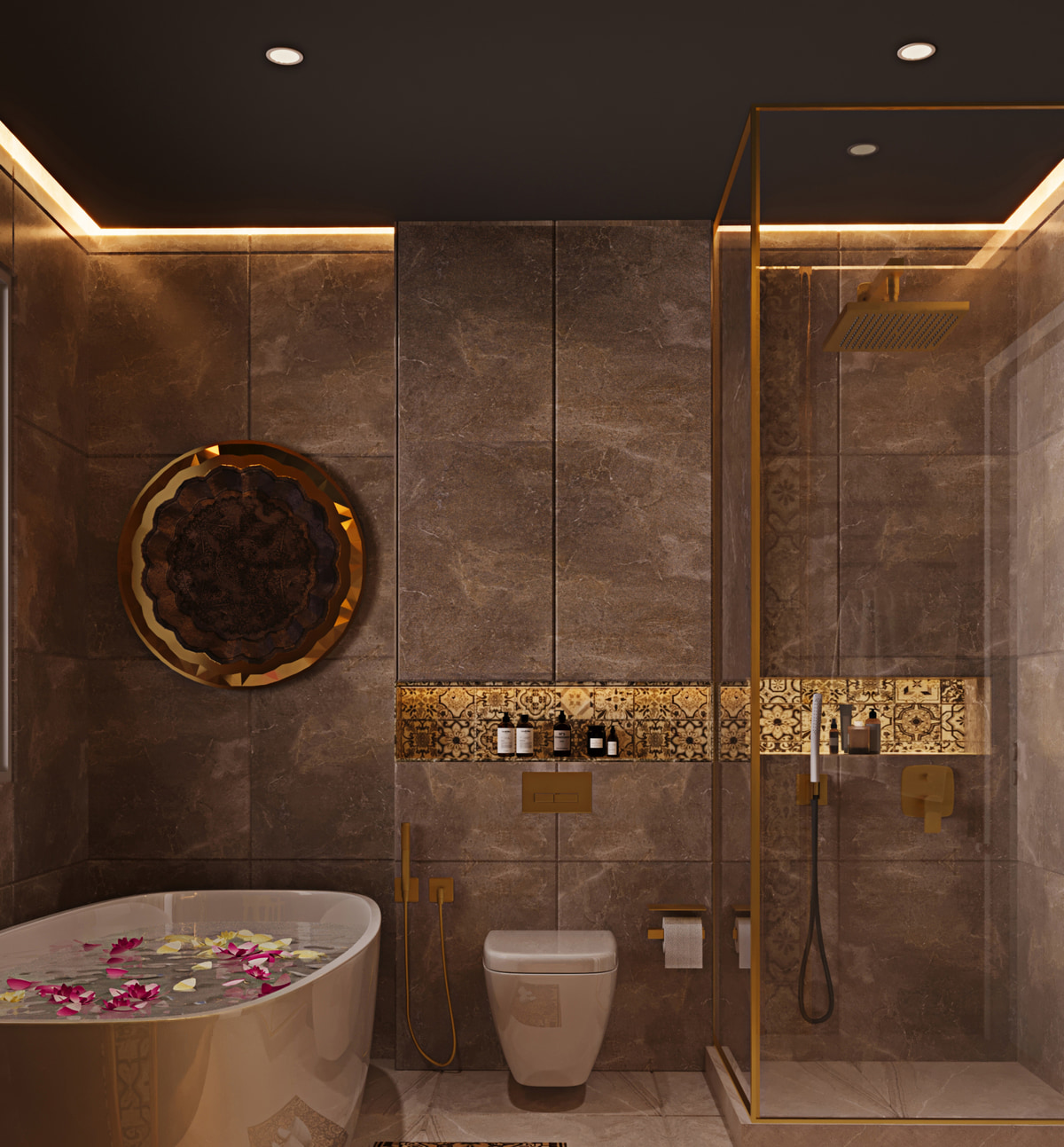 Bathroom — dramatic stone bathroom