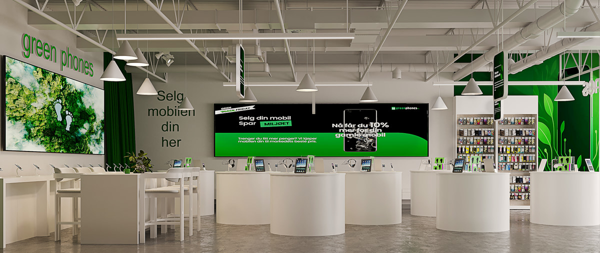 Retail counter beneath an exposed ceiling structure